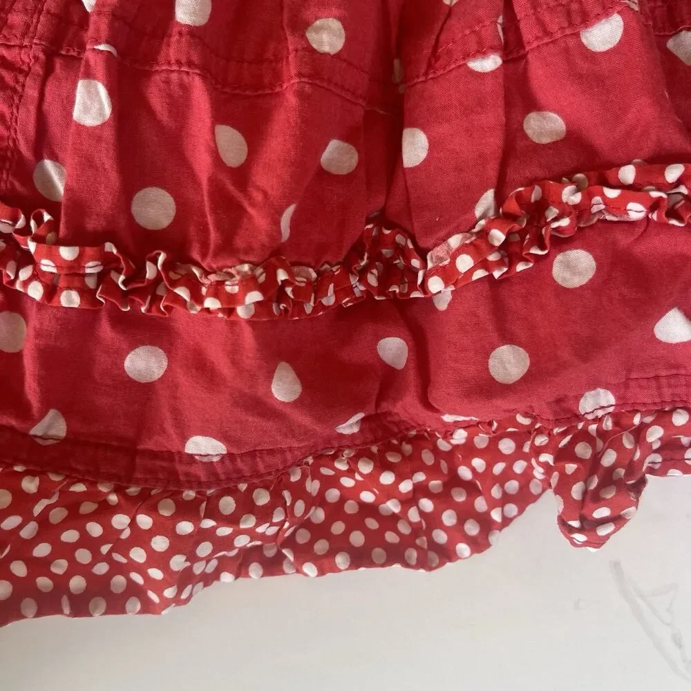 Oilily Girls Red White Polka Dot Ruffle Twirl Skirt Sz 128 Euro Boutique Disney